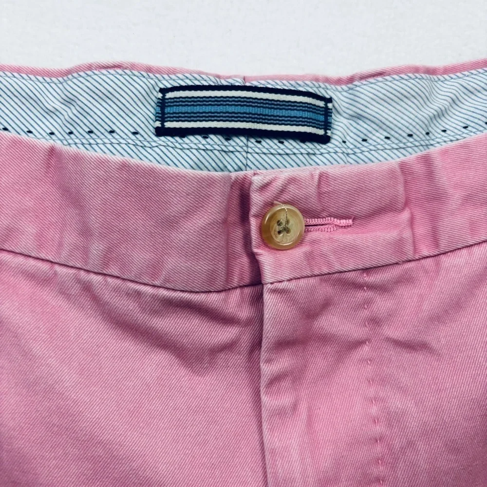 Peter Millar Pink Flat Front Chino Golf Walking‎ Cotton Shorts Size 36